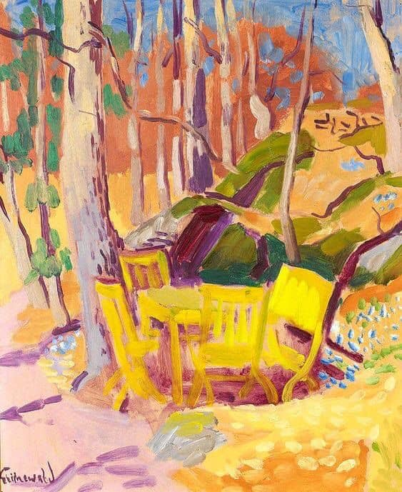 «Желтая садовая мебель» Исаак Грюневальд и желтый флип